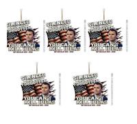 Colgante de Charlie Kirk, colgante de homenaje silenciado pero no olvidado, calcomanía conmemorativa patriótica You Can't Kill Ideas, ideal para patriotas y defensores de la libertad de expresión (A 5