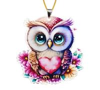 Colgante de Coche con búho - 2D acrílico Espejo | Linda Figura Animal decoración | Espejo retrovisor Joyas para el Interior del vehículo, decoración Colgante Ligera para salpicadero o camión