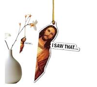 Colgante de Coche con Texto en inglés I Saw That Jesus - de Espejo retrovisor de acrílico Plano 2D | Divertido Dije religioso para Coche, camión, RV y SUV | Regalo para Mujeres, Hombres