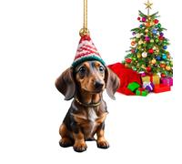 Colgante de coche para perros para espejo retrovisor,Colgante de coche para perros, decoración para árbol de Navidad - Decoraciones navideñas de perro de acrílico, adornos para para
