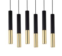 Colgante de cocina moderno lámpara en negro oro mate Lywins GU10 de 6 cm de diámetro y 30 cm de altura, perfecto para isla, comedor y café