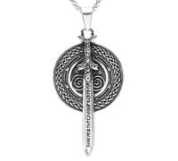Colgante de collar Collar de joyería para hombre espada y escudo vikingo vintage colgante de espada y escudo Regalos