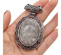 Colgante de collar de lapislázuli de color plateado de piedra natural, dijes de cristal para joyería,coral jade