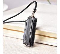 Colgante de collar de piedra de turmalina negra natural, cristales en bruto, joyería mineral, espécimen de piedra, accesorios de joyería, regalo-1 pieza