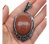 Colgante de concha de abulón de piedra Natural, cabujón, cuentas de cuarzo rosa, abalorios bohemios para collar DIY, fabricación de joyas,Piedra de arena dorada