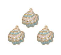 Colgante de concha de aceite de goteo chapado al vacío para collares, aretes, accesorios de joyería de acero inoxidable, accesorios únicos de concha de goteo de aceite, One Size, como se describe