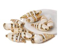 Colgante de concha natural de concha de mar para hacer joyas, collar, pulsera, aretes, estilo18, 5 piezas