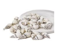 Colgante de concha natural de concha de mar para hacer joyas, collar, pulsera, aretes, estilo19, 5 piezas