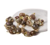 Colgante de concha natural de concha de mar para hacer joyas, collares, pulseras, aretes, estilo21, 10 unidades