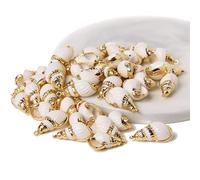 Colgante de concha natural de concha de mar para hacer joyas, collares, pulseras, pendientes, estilo 22, 2 piezas