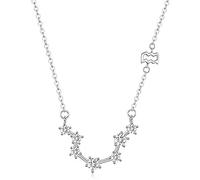 Colgante de constelación de collar de zodiaco de acuario de plata esterlina, collar de 12 horóscopos Regalos de cumpleaños de enero a febrero para mujeres ＆ Niñas, joyería de constelación de estrellas