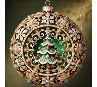 Colgante de copo de nieve acrílico de Navidad, motivo nevado dorado y plateado, perfecto para decoración festiva del hogar. (A)