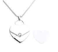 Colgante de corazón con medallón de sobre, collar con colgante de mensaje oculto para novia, día de San Valentín, colgante de corazón para mujer, talla única, como se describe, como se describe
