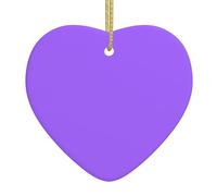 Colgante de corazón de árbol de Navidad de color morado claro, colgante de cerámica de Navidad, colgante de decoración de Navidad, fiesta de vacaciones