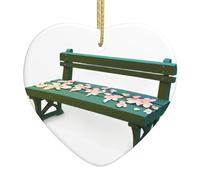 Colgante de corazón de cerámica de Navidad para colgar pétalos de WHJSSF en un banco, decoración de Navidad para árbol de Navidad, supermercado, hogar