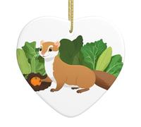 Colgante de corazón de cerámica de Navidad para colgar WHJDPP comadreja en el huerto impreso, decoración de Navidad para árbol de Navidad, supermercado, hogar