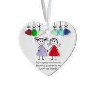 Colgante de corazón de la amistad, regalo eterno, regalo con grabado, recuerdo atemporal para mejor amiga, colgante de corazón personalizado de acrílico