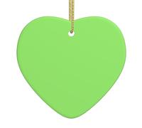 Colgante de corazón de Navidad de cerámica verde claro de color sólido con hilo de seda, árbol de Navidad para decoración del hogar