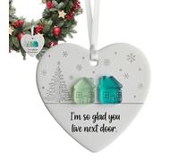 Colgante de corazón para árbol de Navidad | Decoración de corazón de cerámica amor para Navidad - Decoración artística estacional para exhibición, regalo para adolescentes y mujeres adultas