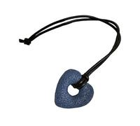Colgante de corazón texturizado, cadena de clavícula ajustable de piel sintética, collar de cordón para el cuello, accesorios de joyería para mujeres y niñas, colgante minimalista moderno de corazón