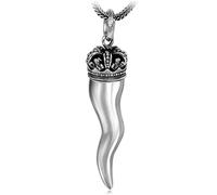 Colgante de corona de diente de lobo para hombre, collar con colgante de plata de ley S925 con diente de lobo gótico vintage, plata, colgante único Accesorios de moda