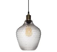 Colgante de cristal ahumado H. 25 cm.