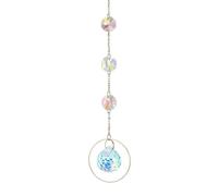 Colgante de cristal atrapasoles, prismas colgantes de luna, carillón de viento, arco iris, para decoración del hogar, jardín, regalo (verde)