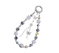 Colgante de cristal con forma de mariposa, anillo de flor, perfecto para añadir encanto a un bolso o mochila, soporte de cristal resistente, フリーサイズ