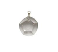 Colgante de cristal de roca natural, forma de dodecaedro, geometría sagrada, 3 cm, Piedra, Cuarzo