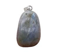 Colgante de cristal irregular de cuarzo transparente con gema natural, artesanías hechas a mano, collar con abalorio DIY,Labradorita relámpago