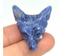 Colgante de cristal tallado a mano, accesorios para manualidades, joyería de animales, collar de cuarzo, decoración de jade, sodalita azul