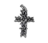 Colgante de cruz de flores de plata esterlina S925, collar con colgante de cruz para hombres y mujeres