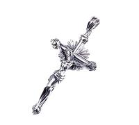 Colgante de cruz de Jesús con luz sagrada en plata de ley S925, collar con colgante de cruz de Jesús con luz sagrada para hombres y mujeres