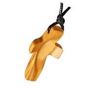 Colgante de cruz de madera - 2 pulgadas hecho a mano, de aliento de oración, exquisito accesorio de coche, artesanía portátil con la punta de los dedos, elegante dije inspirador para familias