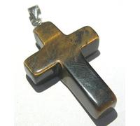 Colgante de cruz de ojo de tigre de cristal curativo moda hombres mujeres regalo metafísica piedra preciosa hecha a mano accesorio energía bienestar