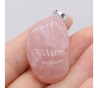 Colgante de cuarzo rosa con gema de piedra Natural, artesanías hechas a mano, collar con abalorio DIY, joyería,Cuarzo rosa