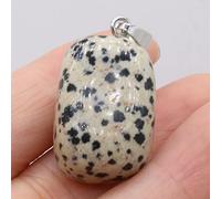 Colgante de cuarzo rosa con gema de piedra Natural, artesanías hechas a mano, collar con abalorio DIY, joyería,jaspe dálmata