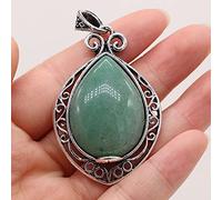 Colgante de cuarzo rosa de piedra Natural con forma de cabujón, abalorios de concha para mujer, fabricación de collar DIY,Aventurina verde