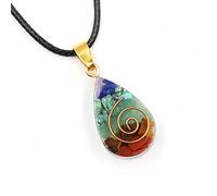 Colgante de curación de chakras, 7 piedras de chakra, cristales de reiki, alivian el estrés, protección energética, curación espiritual, joyería de yoga, 1 unidad