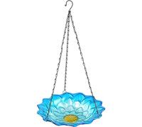 Colgante de de pájaro, diseño Decorativo de Flores Birdbath Bowl, Bandeja de alimentación Grande con Agua Fresca o pájaro para jardín Exterior, Patio y Patio de 10,63 x 19,69 Pulgadas