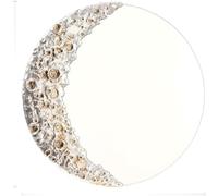 Colgante de espejo de resina sutil lunar para superficie para exhibición de pared que añade dimensión artística a los diseños de sala de estar y dormitorio (plateado)