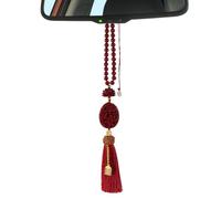 Colgante de espejo retrovisor de coche Cinnabar | de coche de la suerte con borlas, decoración del espejo trasero para la paz, la prosperidad y la colección de automóviles