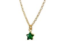 Colgante de estrella verde facetado de esmeralda natural de 5 mm, en plata de ley 925, con cadena de cable de 45 cm, ideal para la sabiduría, el amor, la armonía y la curación de los chakras del