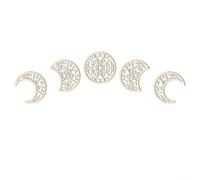 Colgante de fase lunar de madera hecho a mano con corte hueco dimensional para exhibición de pared interior acabado natural acento decorativo (1)