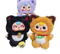Colgante de felpa de la serie Baby Three Billionaire Cat Series, mini llavero suave portátil, bonito llavero de felpa con colgante de colección al azar, regalo de moda para Navidad, fiesta de