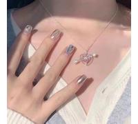 Colgante de flecha a través del corazón, collar de borla de aleación ajustable de 41 a 50 cm con piedra de amor rosa, diseño romántico único para mujeres, ideal para uso diario u ocasiones de regalo