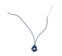 Colgante de flor de tendencia, cadena de clavícula, cadena de cuello simple, ajustable, trenzada, cuerda de cera, collar con colgante de flor grande hueca para mujer, talla única, como se describe