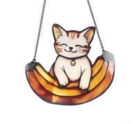 Colgante de flores acrílicas vibrantes con cadena de metal para decoración del hogar y el jardín (D)