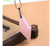 Colgante de forma endurecida de ocho piezas hecho a mano de cristal natural simple y decoración de vacaciones de boda para aumentar el encanto Regalo de bricolaje-cuarzo rosa