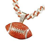 Colgante de fútbol de rugby para hombre, brillante, rugby, fútbol, cuba, hip-hop, circonita dorada, joya deportiva para hombre